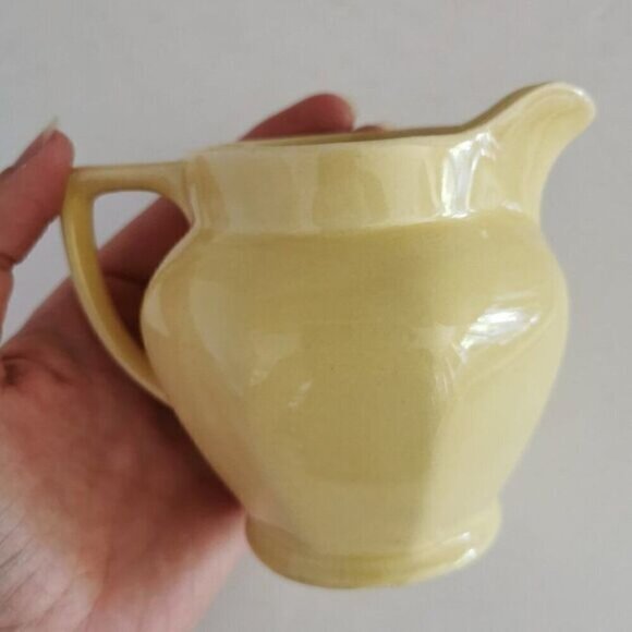 Vintage Yellow Creamer Pitcher CRAZING Tudor Ware Barker Bros Langton - Picture 1 of 9